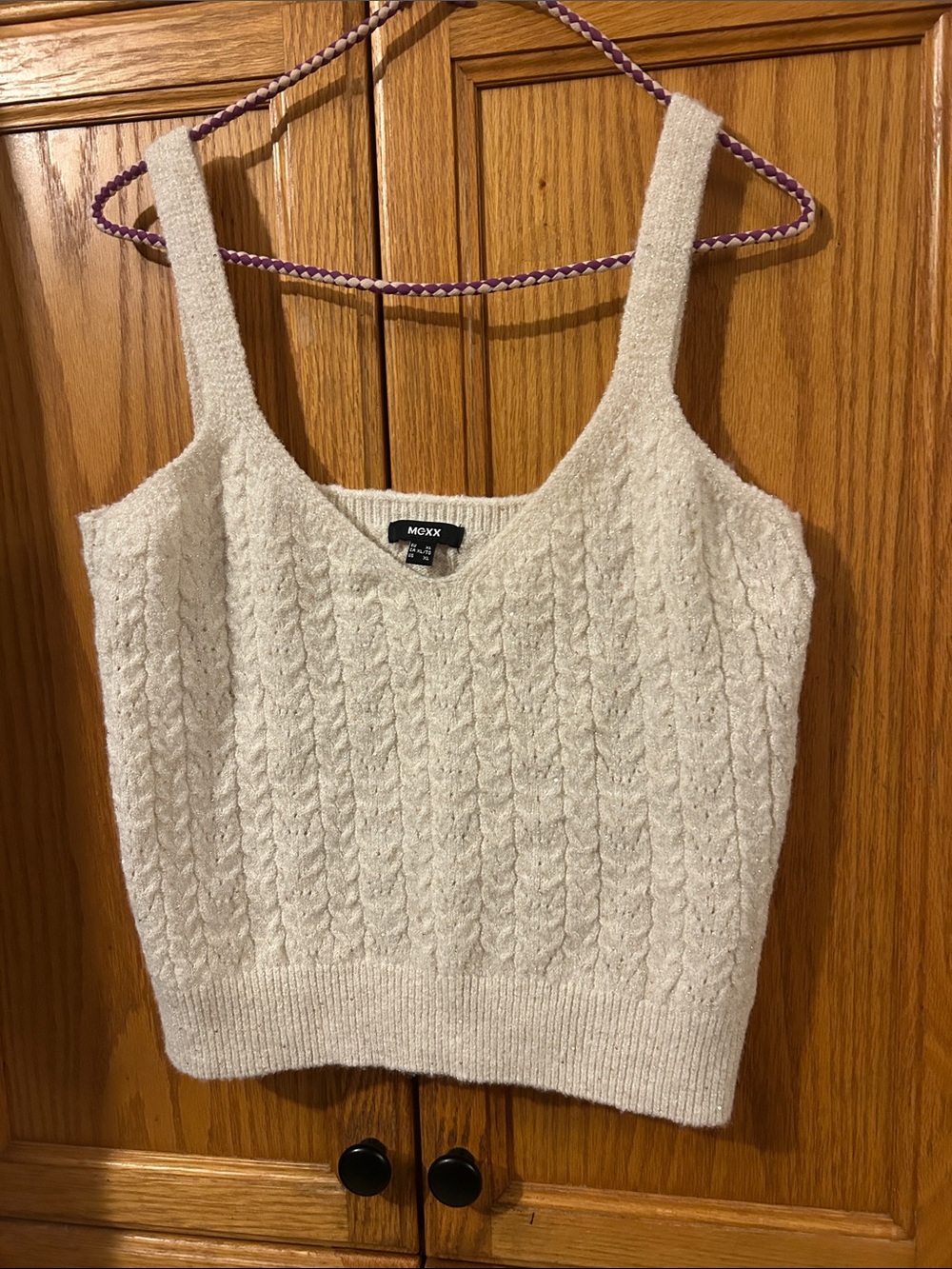 Mexx Ivory Cable-Textured Knit Tank